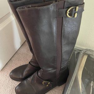 Brown Boots - Flat Heel Riding Boots Size 8.5